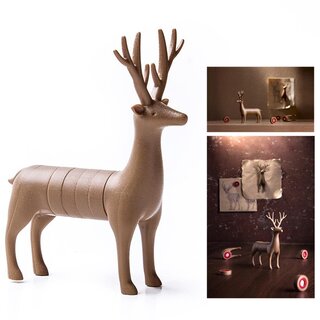 Dekomagnet Hirsch Deer Figur teilbar 6 einzelne Magneten 6,5cm