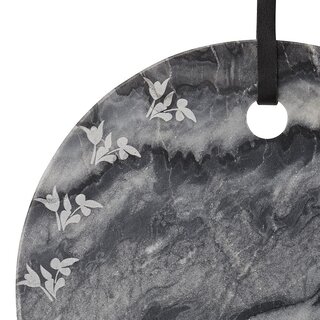 Marmorbrett Schneidebrett grau Ethel Blumenmuster Lene Bjerre rund Ø25 cm