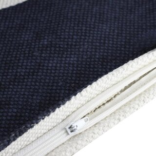 Kissen Baumwolle dicker gewebter Kissenbezug dunkelblau weißer Stern 50 x 50 cm