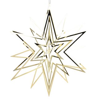 Deko Stern Weihnachtsstern Metall 3D-Mobile 13 x 9 x 15 cm Gold