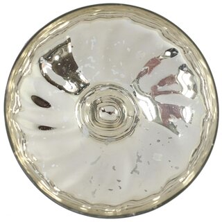 Schwimmschale Ø 10 cm für Teelichter Silber geschwungenes Glas