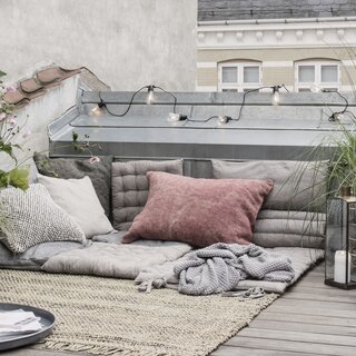 Sitzkissen FIELD Grau Sitzunterlage 50x50 cm für Gartenmöbel