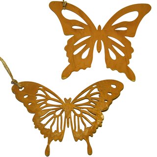 Schmetterling zum Hängen Metall Falter 16 cm  Rost Braun