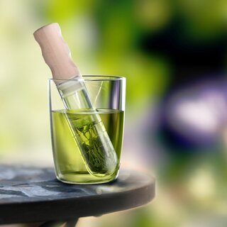 TEA LAB elixir+ Teesieb Tassenfilter Teefilter hitzebeständiges Glas 14,5 cm