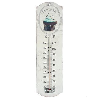 Retro Thermometer Metall Cupcake Motiv 27 x 7,5 cm Vintage